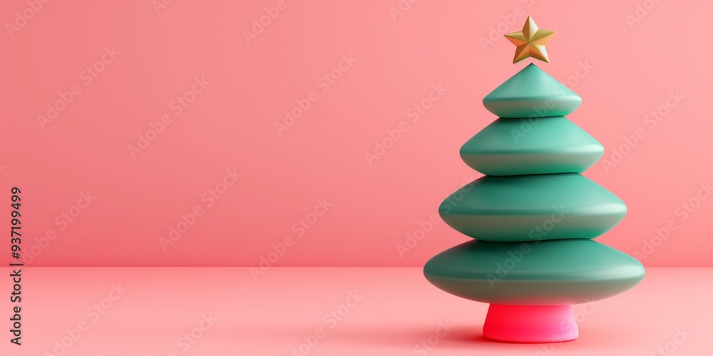 Christmas tree with star on top isolate on background Christmas tree with star on top isolate on background