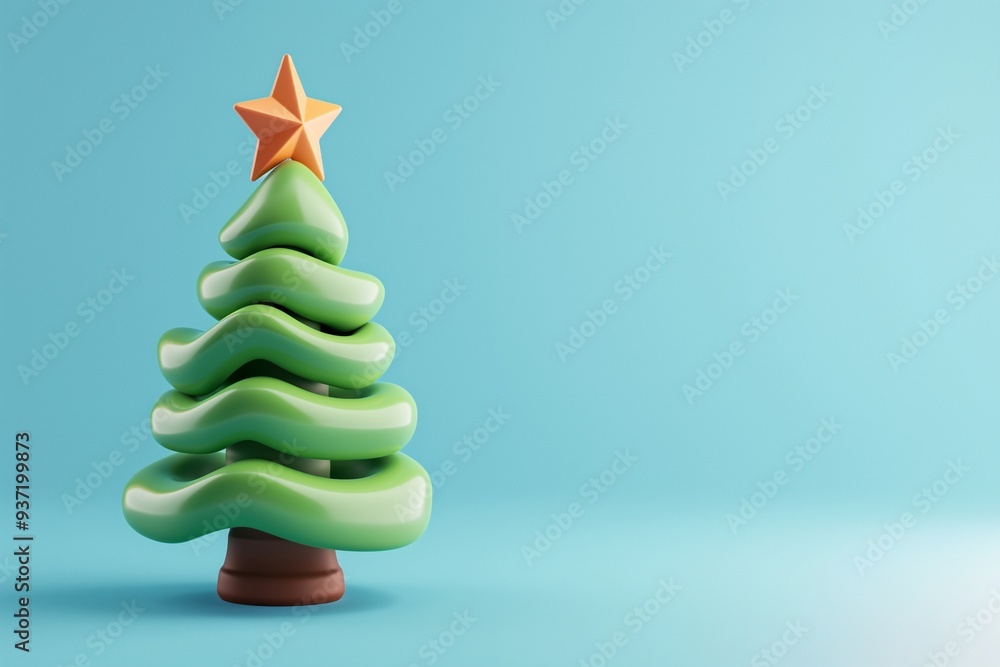 Simple cute Christmas tree with star on top Simple cute Christmas tree with star on top