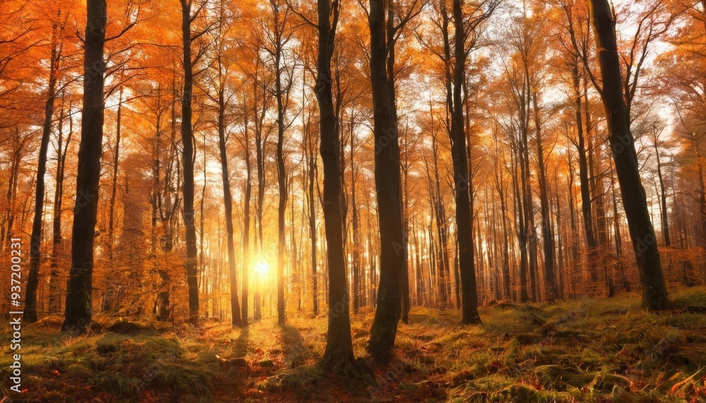 Autumns golden glow in the heart of the woods Autumns golden glow in the heart of the woods