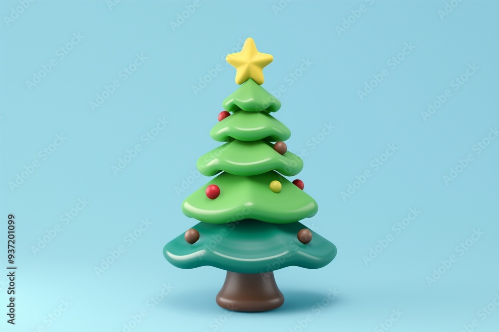 Simple cute Christmas tree with star on top Simple cute Christmas tree with star on top