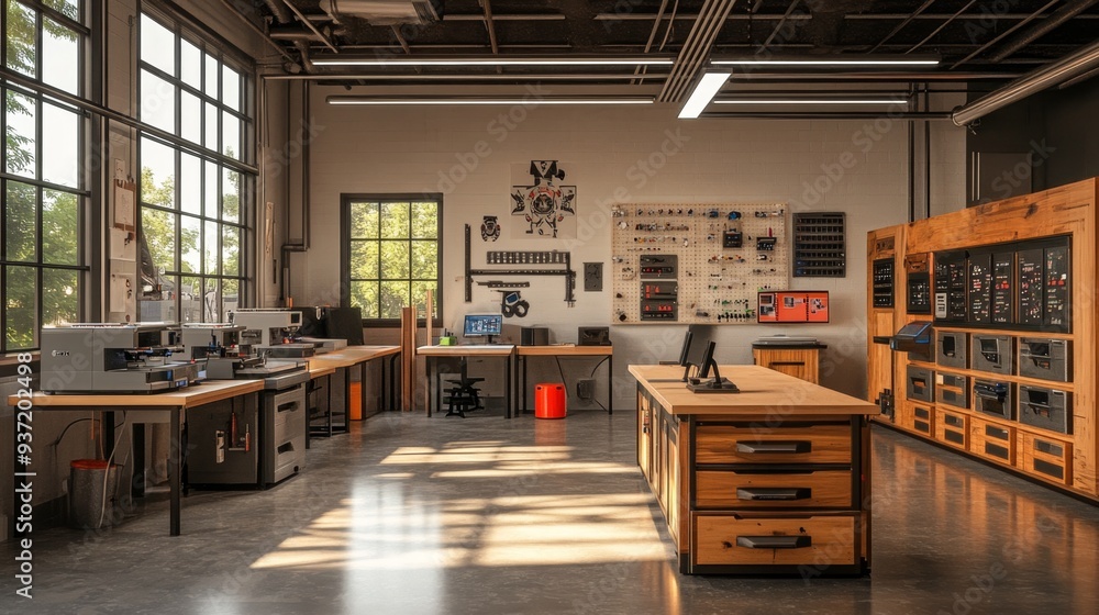 Industrial Workshop Interior. Industrial Workshop Interior.