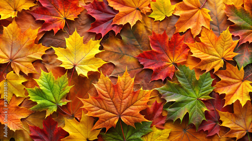 Texture of autumn yellow, orange, and red maple leaves Texture of autumn yellow, orange, and red maple leaves