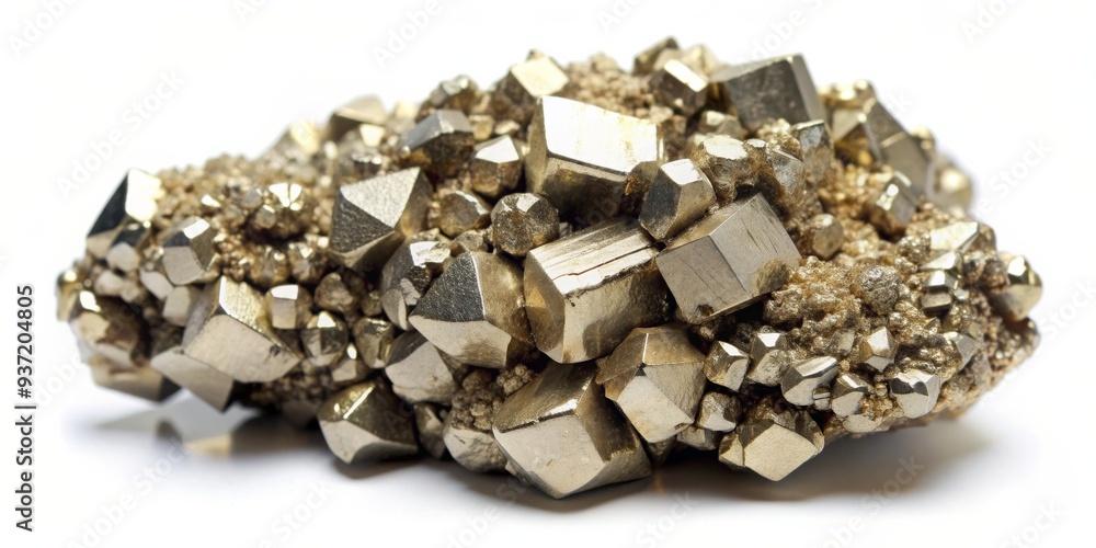 Pyrite Crystal Cluster Close-up, Macro Photography, Mineral Specimen, Metallic Gold, pyrite, mineral, crystal Pyrite Crystal Cluster Close-up, Macro Photography, Mineral Specimen, Metallic Gold, pyrite, mineral, crystal