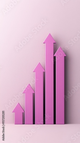 A stylish representation of growth with vibrant pink arrows pointing upward, ideal for concepts of success and progress. Free Download A stylish representation of growth with vibrant pink arrows pointing upward, ideal for concepts of success and progress. - GFXLoad