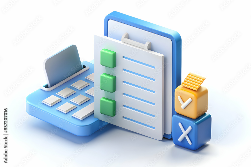 3D Icon as Ledger and tax audit icon concept as A ledger paired with a tax audit icon representing financial record keeping and tax audits ideal for clean and isolated vector designs on a white backgr 3D Icon as Ledger and tax audit icon concept as A ledger paired with a tax audit icon representing financial record keeping and tax audits ideal for clean and isolated vector designs on a white backgr