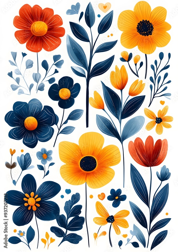 Retro line art collection with flower power themes, including daisies, rainbows, and love symbols, isolated on white background. Retro line art collection with flower power themes, including daisies, rainbows, and love symbols, isolated on white background.