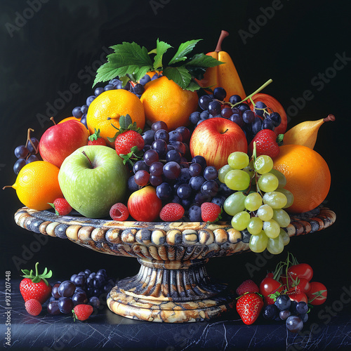 Arranging fruit in various containers