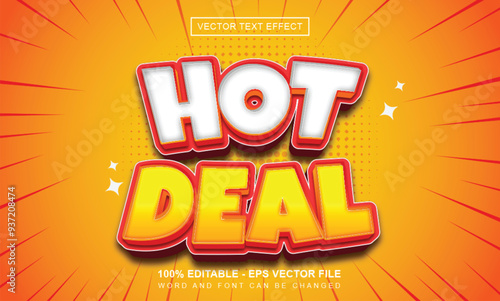 3D hot deal Vector text Effect