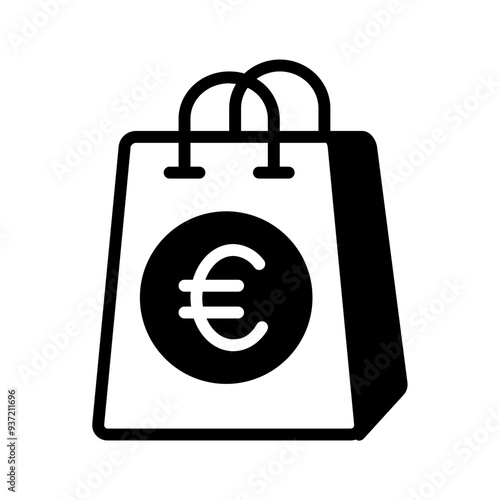 Vector solid black icon for  European market