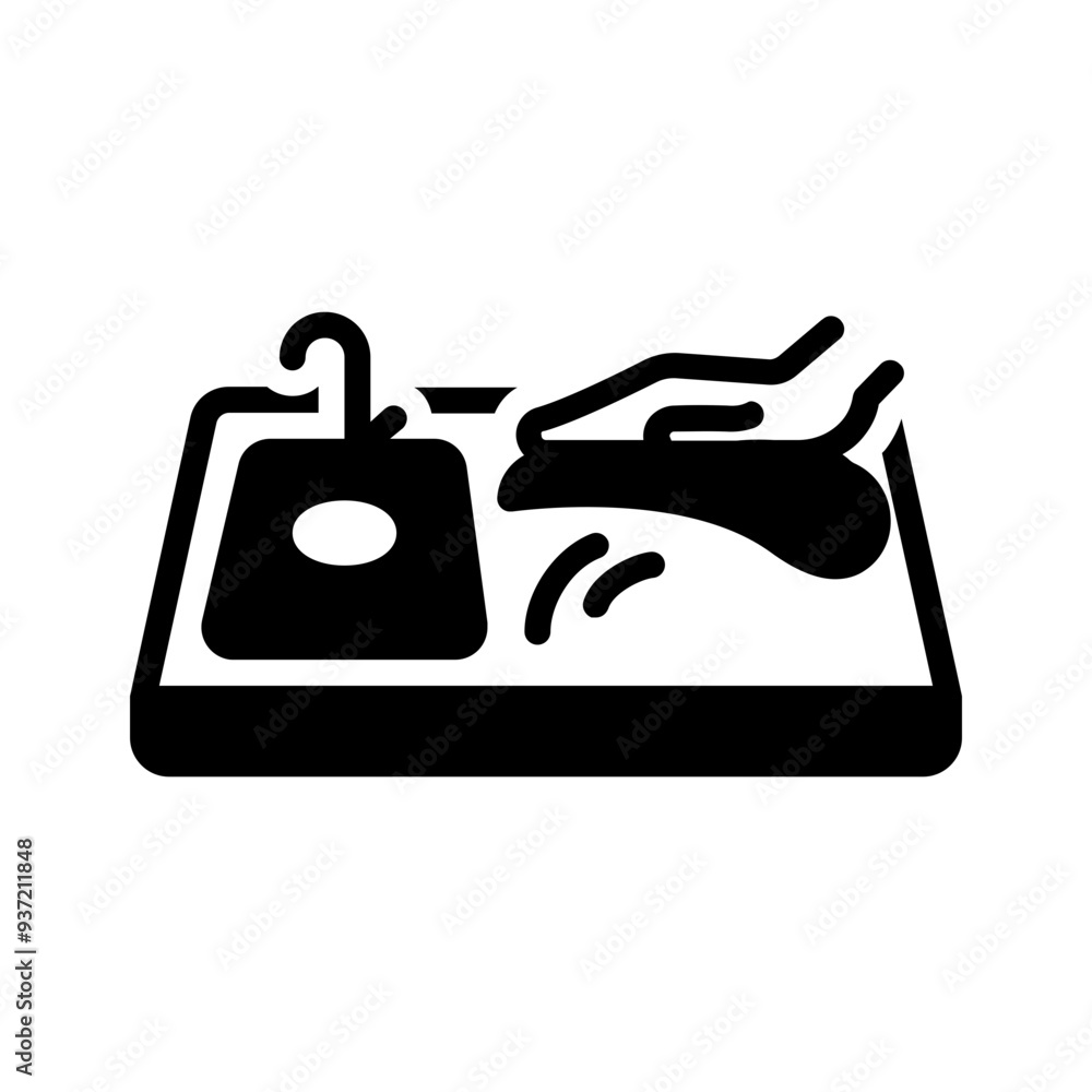 Vector solid black icon for Wipe counter Vector solid black icon for Wipe counter