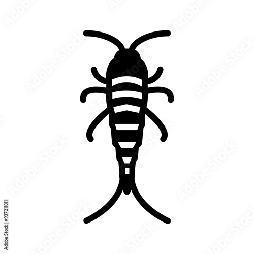 Vector solid black icon for  Silverfish photo