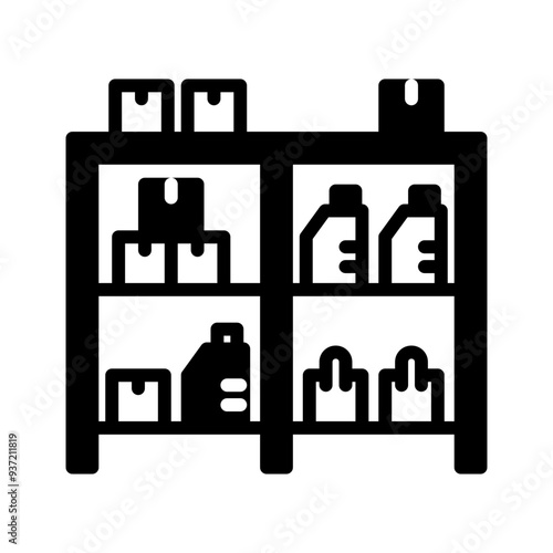 Vector solid black icon for  Storage area