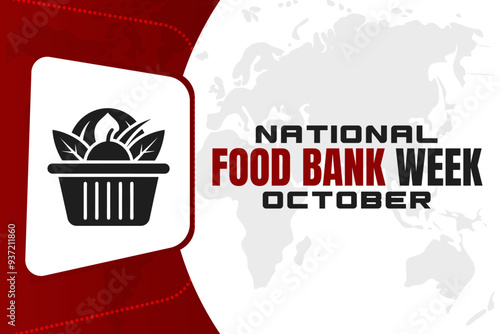 National Food Bank Week Background  Support and Donation Vector Design