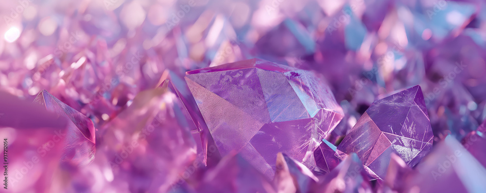 Closeup of Pink and Purple Crystals Shimmering in Natural Light Closeup of Pink and Purple Crystals Shimmering in Natural Light