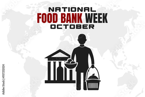National Food Bank Week Background  Support and Donation Vector Design