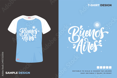 buenos aires lettering t shirt design