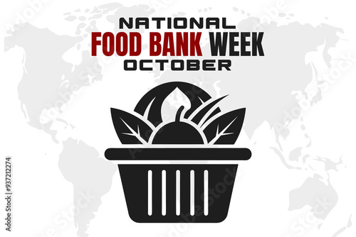 National Food Bank Week Background  Support and Donation Vector Design