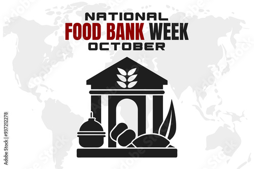 National Food Bank Week Background  Support and Donation Vector Design