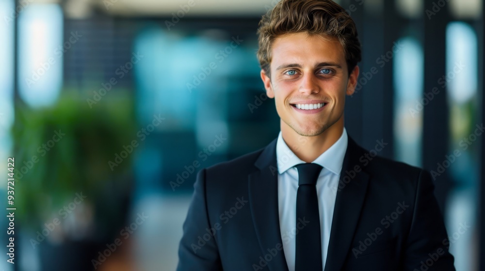 Confident Businessman in Suit Smiling Confident Businessman in Suit Smiling