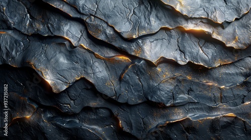 Abstract Black and Gold Rock Texture Background