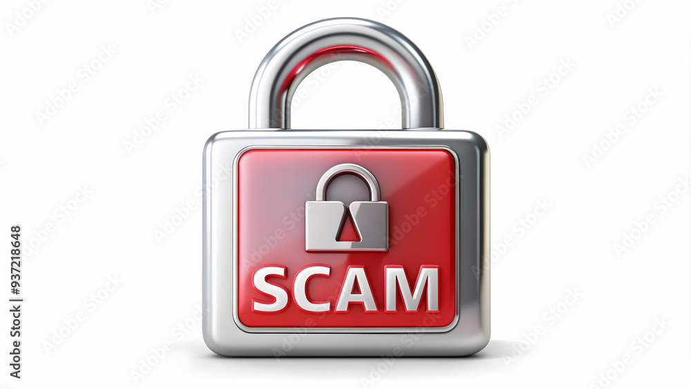 3D Icon as Scam alert and security lock concept as A scam alert icon paired with a security lock symbolizing the identification and prevention of online scams perfect for isolated vector designs. isol 3D Icon as Scam alert and security lock concept as A scam alert icon paired with a security lock symbolizing the identification and prevention of online scams perfect for isolated vector designs. isol