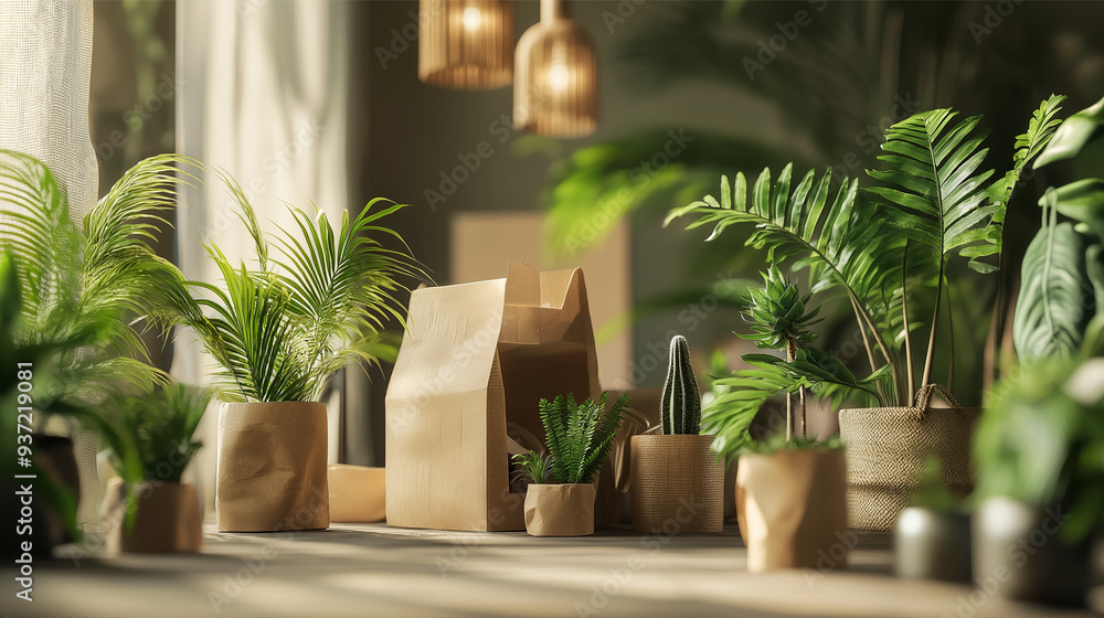 Fototapeta premium Eco-Friendly Product with Biodegradable Packaging and Recycled Materials