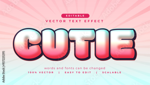 cutie lettering text effect in kids style