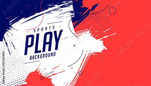 modern style sport play background with brush stroke effect