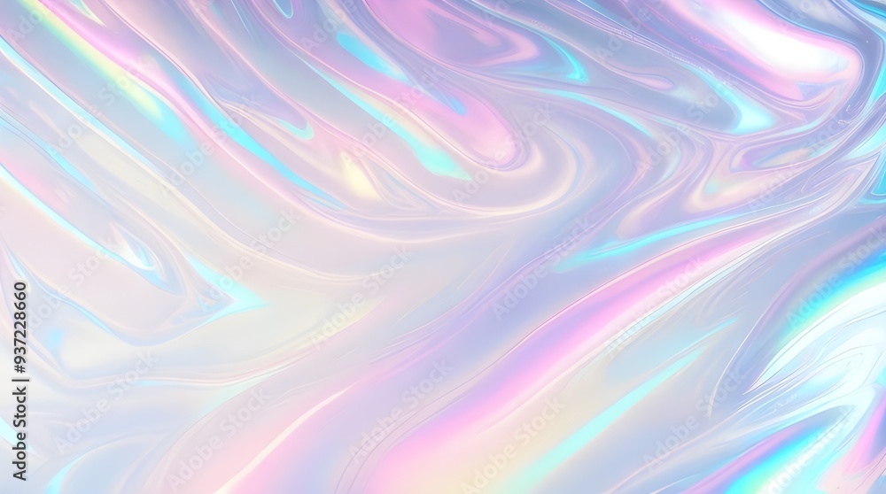 Holographic background seamless trendy iridescent light foil texture. Soft holographic pastel unicorn marble background pattern. Modern pearlescent blurry abstract swirl illustration.
Holographic background seamless trendy iridescent light foil texture. Soft holographic pastel unicorn marble background pattern. Modern pearlescent blurry abstract swirl illustration.