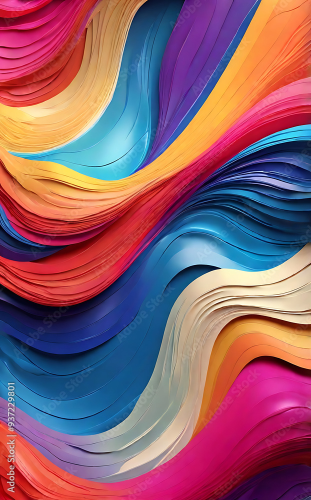 Dynamic Abstract Waves Wallpaper with Flowing Lines, Vivid Color Blends ...