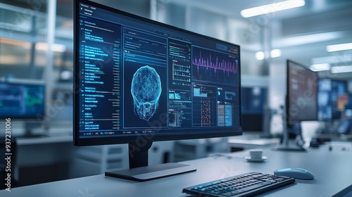 Wallpaper Mural AI Brain Data Analysis. Torontodigital.ca