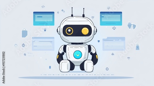 Wallpaper Mural Robot with UI Elements. Torontodigital.ca