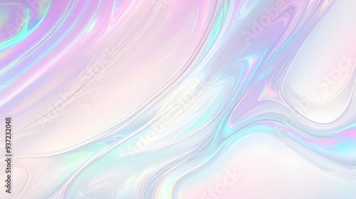 Holographic background seamless trendy iridescent light foil texture. Soft holographic pastel unicorn marble background pattern. Modern pearlescent blurry abstract swirl illustration. 