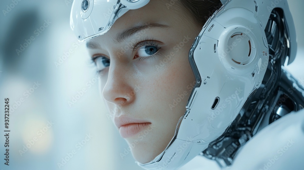 Cyborg Woman Close Up. Cyborg Woman Close Up.
