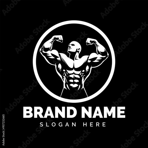 Gym fitness club bodybuilder logo design