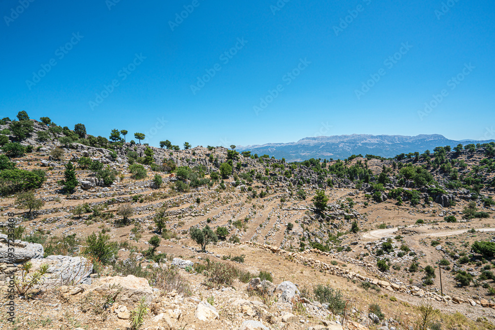 The area of conglomerates of rocks surrounding the ancient city of Selge in Antalya. The area called Avatar Land, named Rocks of Man, because it resembles a standing person, creates a fantastic image. The area of conglomerates of rocks surrounding the ancient city of Selge in Antalya. The area called Avatar Land, named Rocks of Man, because it resembles a standing person, creates a fantastic image.