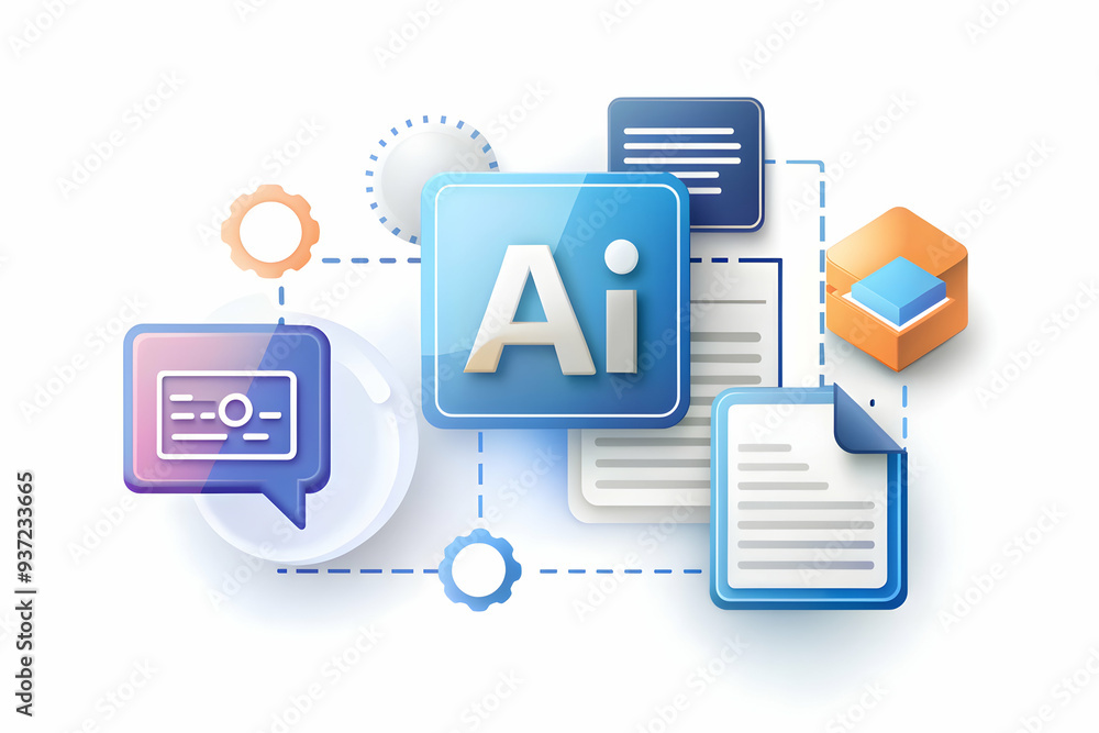 Photo Realistic as AI algorithm and content creation concept as An AI algorithm icon paired with a content creation icon symbolizing the use of AI in generating marketing content perfect for isolated Photo Realistic as AI algorithm and content creation concept as An AI algorithm icon paired with a content creation icon symbolizing the use of AI in generating marketing content perfect for isolated