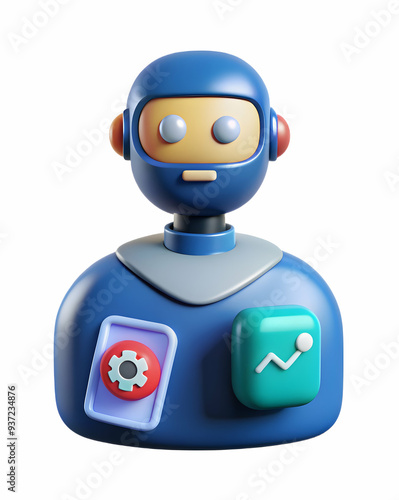 Photo Realistic as AI assistant and social media icon concept as An AI assistant icon paired with a social media icon representing the use of AI in social media marketing perfect for isolated vector d