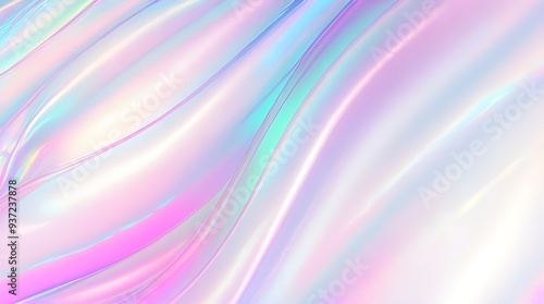 Holographic background seamless trendy iridescent light foil texture. Soft holographic pastel unicorn marble background pattern. Modern pearlescent blurry abstract swirl illustration. 