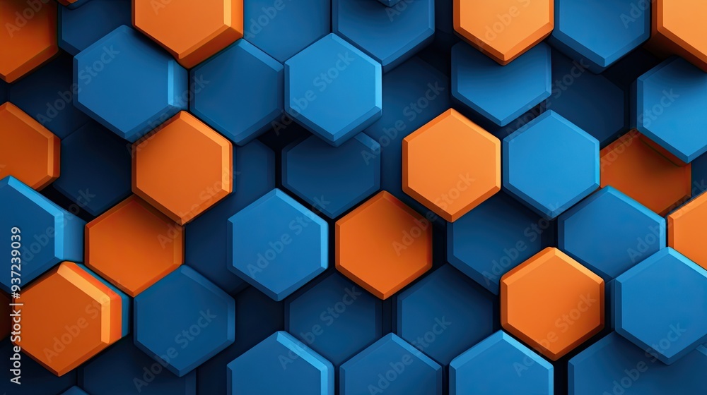 A bold 3D background pattern featuring blue and orange hexagons, showcasing modern design elements. A bold 3D background pattern featuring blue and orange hexagons, showcasing modern design elements.