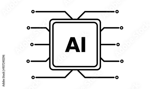Artificial Intelligence vector icon line design