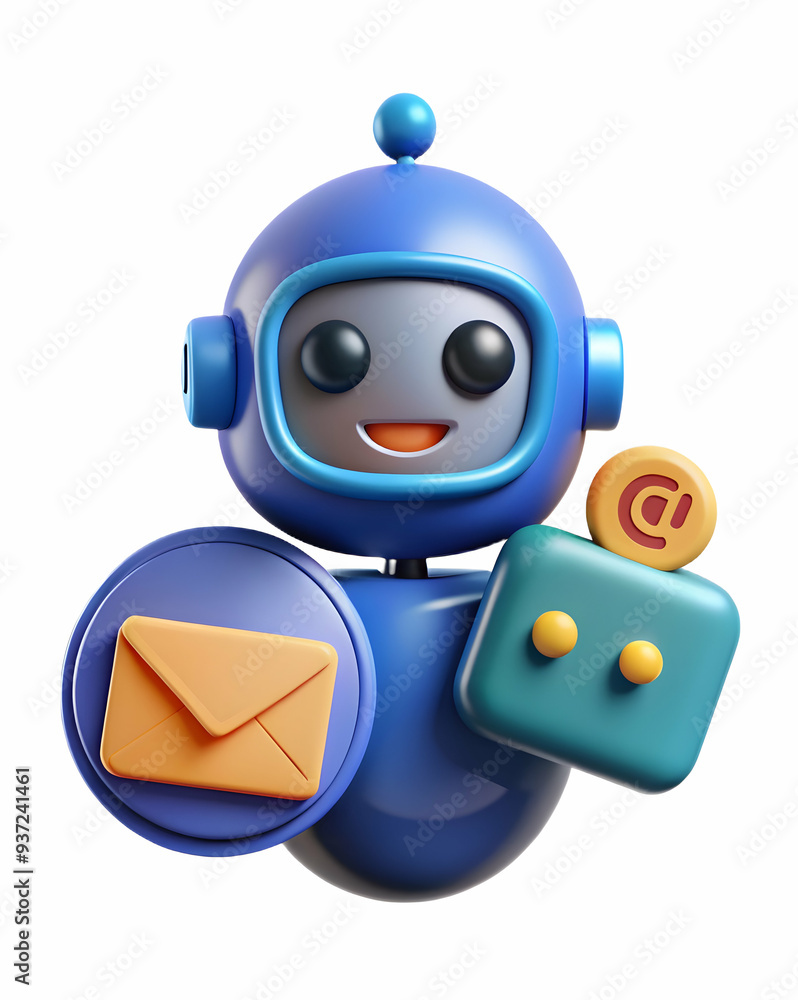 custom made wallpaper toronto digitalPhoto Realistic as Chatbot and email marketing concept as A chatbot icon paired with an email marketing icon symbolizing the integration of AI in email marketing campaigns ideal for isolated vector de