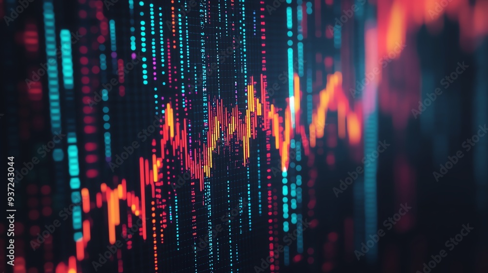 Holographic financial fall, virtual business crisis, futuristic price drop, dark design Holographic financial fall, virtual business crisis, futuristic price drop, dark design