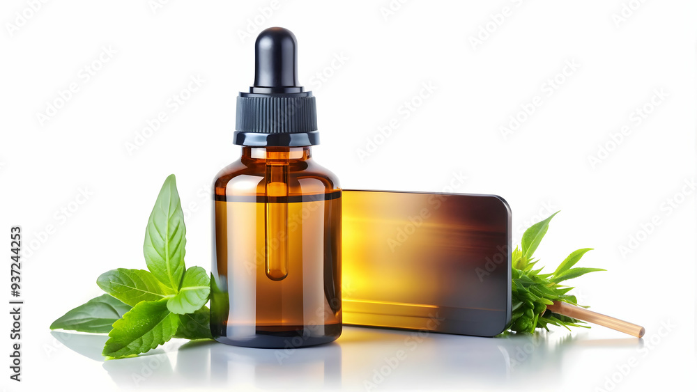 Fototapeta premium Photo Realistic as Essential oil bottle and soccer ball concept as An essential oil bottle paired with a soccer ball combining wellness and sport themes for a clean and isolated vector design. in Pho