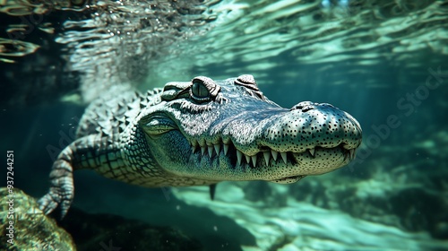 Wallpaper Mural crocodile underwater Torontodigital.ca