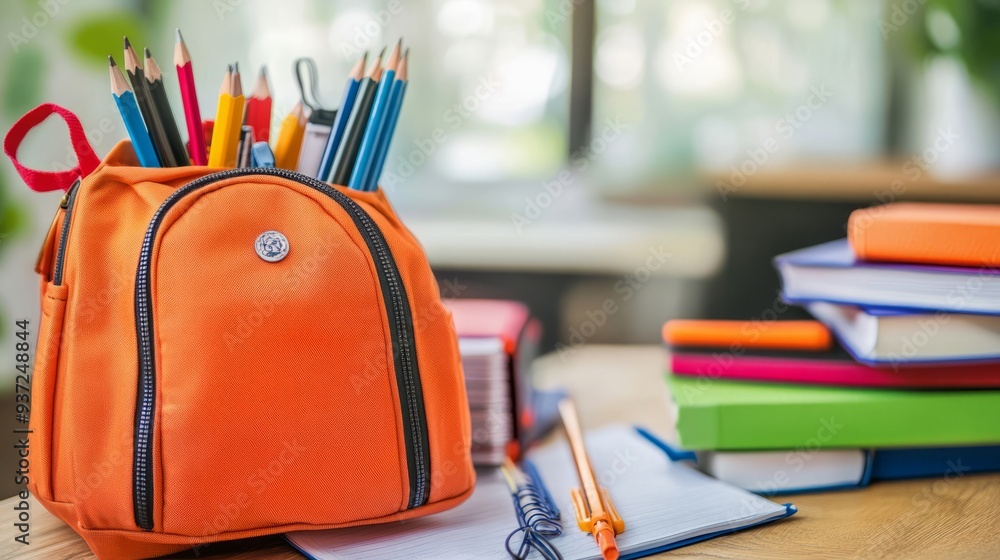 Fototapeta premium Students, school, brushes, school supplies, books, bags, kids, smiles, kids, smiles, students, people, city, fun, childhood, kids, lifestyle, appearance, school, happiness