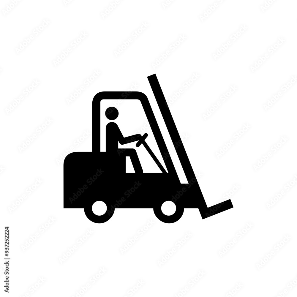 Naklejka premium ISO prohibition safety signs_no access for forklift trucks and other industrial vehicles symbol only