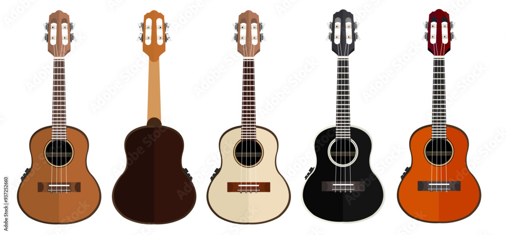 Naklejka premium Brazilian Acoustic Cavaquinho Guitars Models