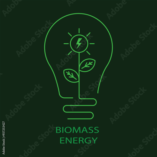 Biomass Energy Icon with Editable Stroke.