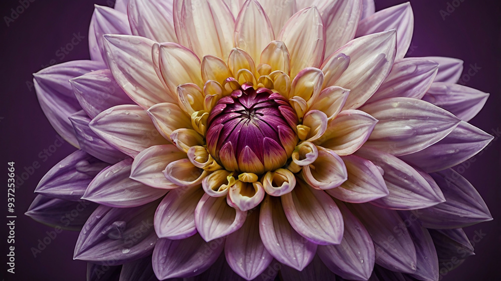 A Purple dahlia flower with zoom view A Purple dahlia flower with zoom view